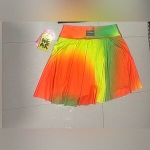Zumba Fitness Vibrant Orange and Green Skater Skirt